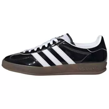 Adidas Мужские кроссовки Gazelle Indoor Core Black из лакированной кожи, облачно-белые JQ8124 39