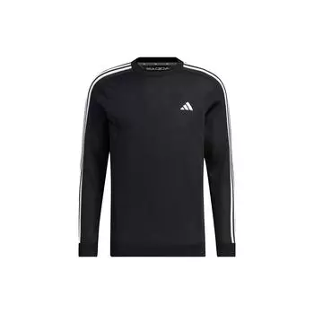 Adidas Мужской свитер с длинным рукавом и круглым вырезом в полоску сбоку, черный HZ9223 L
