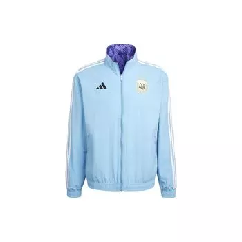 Adidas Национальная сборная Аргентины с принтом на молнии с воротником-стойкой, мужская двусторонняя куртка, верхняя одежда, синяя HF3948 S