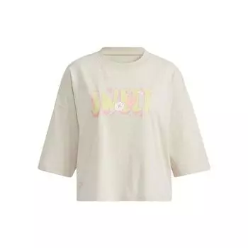 Adidas Neo Allover Logo Print Спортивная футболка Женские топы Alumina-Brown H62002 M