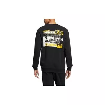 Adidas Neo Alphabet Pattern Print Спортивный свитер с круглым вырезом Мужские толстовки Черный HD4632 S