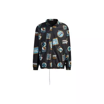Adidas Neo Alphabet Print Спортивная куртка Куртки унисекс Черный Винтаж-Синий IA6838 S