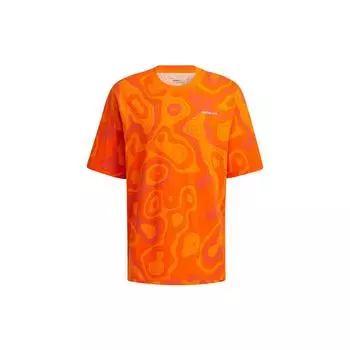 Adidas NEO Camo Print Свободная спортивная футболка Мужские топы Оранжевый HE7939 XL