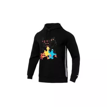 Adidas Neo Cartoon Pattern Спортивный пуловер с капюшоном Мужская толстовка с капюшоном Черный HD7296 XL