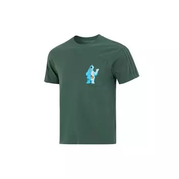 Adidas Neo Cartoon Print Повседневная спортивная футболка с круглым вырезом Мужские топы Зеленый HM9936 M