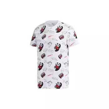 Adidas Neo Casual Sports Прямая футболка Мужские топы Белые GK1540 L
