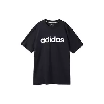 Adidas Neo CE Logo T1 Training с коротким рукавом, мужская футболка с круглым вырезом, черные GP4887 S