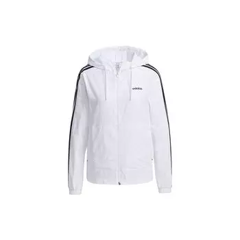 Adidas Neo Classic Три Полоски Спортивная Тканая Куртка С Капюшоном Женская Куртка Белая GP5581 S