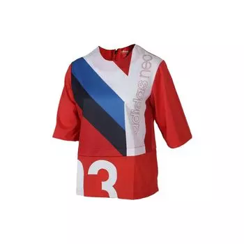 Adidas Neo Color Block Letter Print Повседневная спортивная футболка для женщин Топы Многоцветный CV7363 L