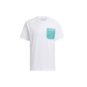 Adidas Neo Colorblock Pocket Свободная спортивная футболка Мужские топы Белые H55268 XXL