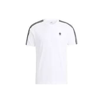Adidas Neo Contrast Stripe Повседневная спортивная футболка Мужские топы Белые HD4665 XXXL