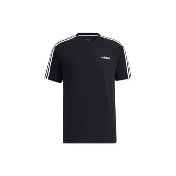 Adidas Neo Contrast Три полоски Спортивная футболка с круглым вырезом Мужские топы Черные GP4919 XL