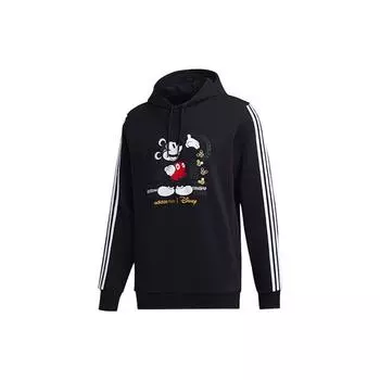 Adidas Neo Disney Collaboration Новогодняя ограниченная серия Толстовка с рисунком Микки Мауса Мужская толстовка с капюшоном черная GE7769 S