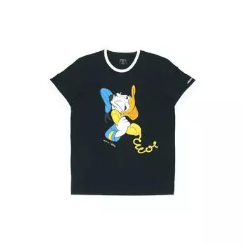 Adidas Neo Donald Duck Cartoon Straight Fit Спортивная футболка с круглым вырезом Мужские топы Черный GJ5632 L