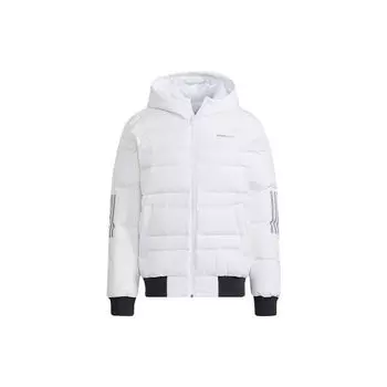 Adidas Neo Down 3-полосная пуховая куртка с капюшоном Мужская верхняя одежда Белый H45269 XXL
