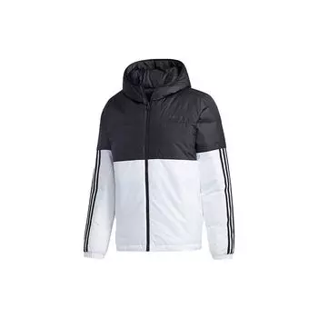 Adidas Neo Двусторонняя стеганая куртка с капюшоном Мужская верхняя одежда Черный Белый GJ8856 XXL
