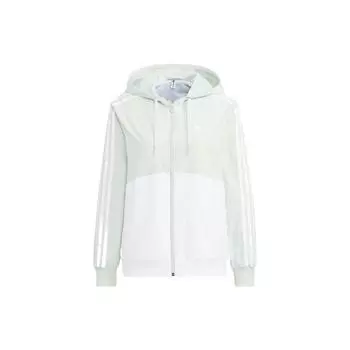 Adidas Neo Essential Тканая куртка с принтом логотипа и капюшоном на молнии Женские куртки Зеленые HM2000 L