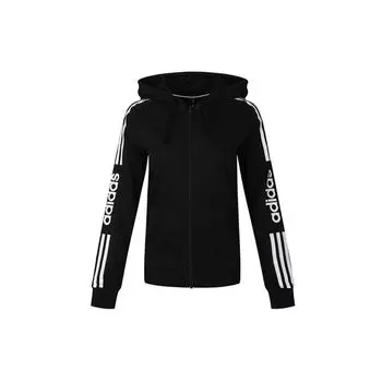 Adidas Neo Essentials 3-полосная толстовка с капюшоном на молнии женская верхняя одежда черная EI4716 S