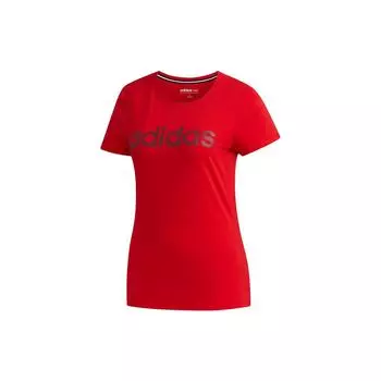 Adidas Neo Essentials Круглый вырез с логотипом и принтом Спортивная футболка с коротким рукавом Женские футболки Красные FP7867 XL