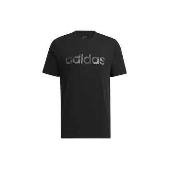 Adidas NEO камуфляжная спортивная футболка с круглым вырезом, мужские топы, черный HE4557 XS
