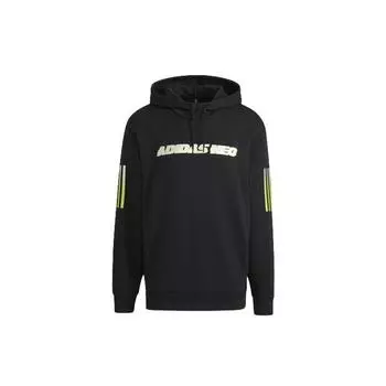 Adidas Neo Logo Print Полосатая спортивная толстовка с капюшоном Мужские топы черные H45192 S
