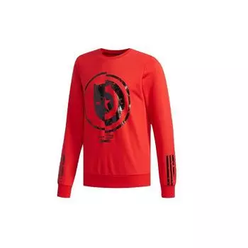 Adidas Neo Logo Print Повседневный спортивный пуловер Мужские топы Красный EA0320 XL