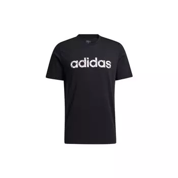 Adidas Neo Logo Print Спортивная футболка с круглым вырезом Мужские топы Черные H45109 XL