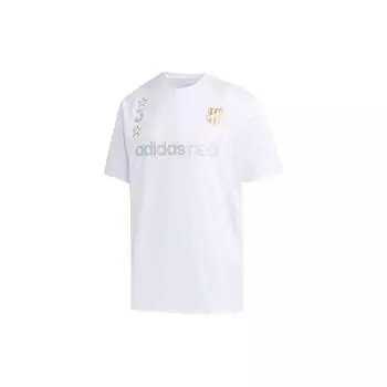 Adidas Neo Logo Print Спортивная футболка с круглым вырезом Мужские топы Белые EI4518 M