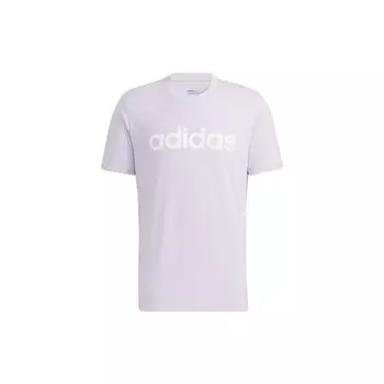 Adidas Neo Logo Print Спортивная прямая футболка с круглым вырезом Мужские топы Светло-фиолетовый HC9948 S