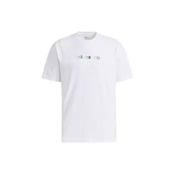 Adidas Neo Logo Вышитый логотип Свободного кроя вязаная спортивная футболка Мужские топы Белые GP4826 XL