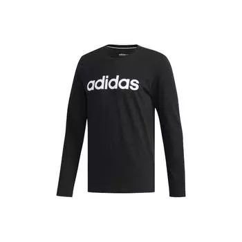 Adidas Neo M Ce Lnr Ls Логотип Принт Спортивная Повседневная Удобная Дышащая Футболка с Круглым Вырезом И Длинным Рукавом Мужские Футболки Черные EI4723 L
