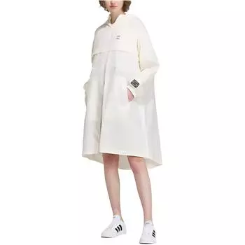 Adidas Neo однотонная повседневная дышащая свободная куртка с капюшоном женские куртки белого цвета IK7648 XL