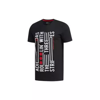 Adidas Neo Oversized Trefoil Повседневная спортивная футболка с круглым вырезом Мужские топы Черные EI4530 L