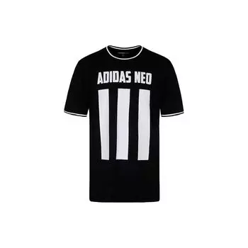 Adidas Neo Повседневная спортивная футболка с круглым вырезом Мужские топы Черные CV6874 M