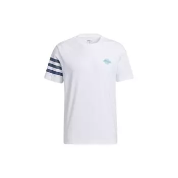Adidas Neo Повседневная спортивная футболка с круглым вырезом Мужские топы Белые GP5703 M
