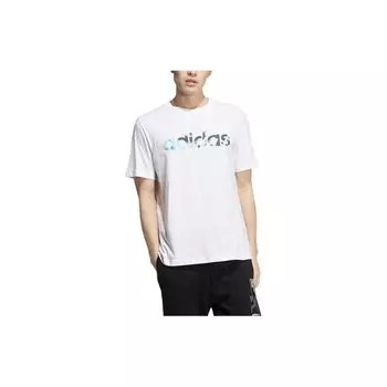 Adidas Neo Pure Color с буквенным принтом и круглым вырезом, повседневная футболка, мужские топы, белые HD4682