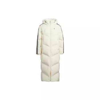 Adidas Neo Pure Color с логотипом и принтом на молнии, пуховик с капюшоном, женская верхняя одежда, белый HN9865 XXL