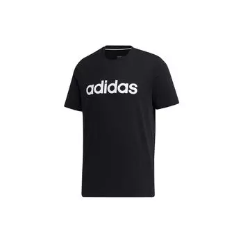 Adidas Neo с буквенным принтом и круглым вырезом, спортивная футболка, мужские топы, черный GJ8944 S