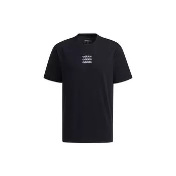 Adidas Neo с круглым вырезом Спортивная повседневная футболка с принтом Мужские топы Черные GP4891 S