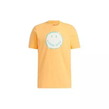 Adidas Neo Smiley Print Спортивная футболка с круглым вырезом Мужские топы Оранжевый Желтый GP5780 L