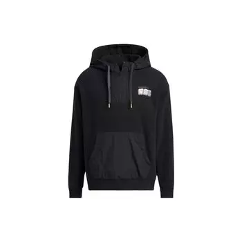 Adidas Neo сплошной цвет пуловер с капюшоном на шнурке мужские топы черный IA8088 S