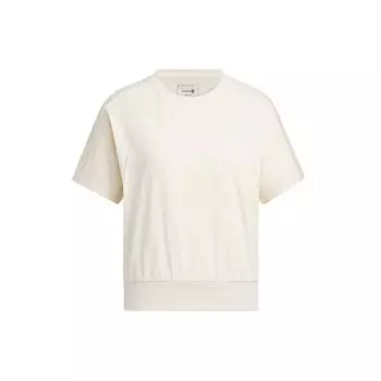 Adidas Neo Свободная футболка с круглым вырезом и короткими рукавами Женские топы Wonderful-White IP3897 S