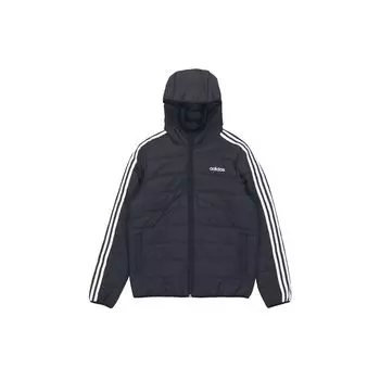 Adidas Neo три полоски спортивная повседневная хлопковая куртка с капюшоном зимняя мужская куртка черная H14197 S