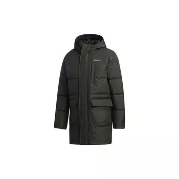 Adidas Neo Winter Down Parka Спортивная куртка средней длины с капюшоном Мужская верхняя одежда Земляно-коричневый GJ8779 S