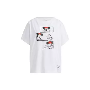 Adidas Neo X Disney Minnie Cartoon Print Свободная спортивная винтажная футболка Женские топы Белые HF0472 L