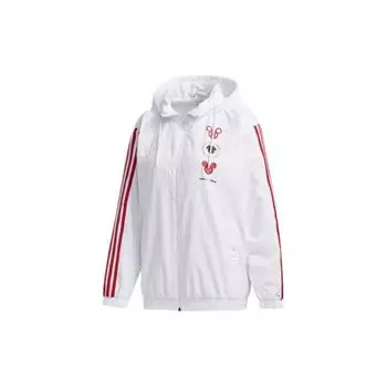 Adidas Neo X Disney New Year Series спортивная куртка с капюшоном на флисовой подкладке женские куртки белые GE7785 S