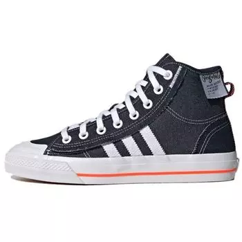 Adidas Nizza Hi RF Navy Denim Белые кроссовки унисекс Синие H67835
