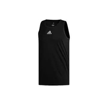 Adidas Однотонная баскетбольная майка с логотипом, мужские топы, черная CZ1453 XL