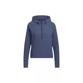 Adidas Однотонная куртка с капюшоном и полумолнией, женские куртки, темно-синие HS8971 S