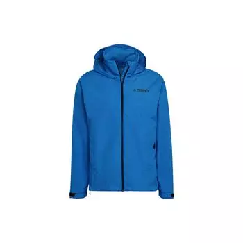 Adidas однотонная куртка с капюшоном и принтом логотипа, мужская куртка синяя HA2305 S